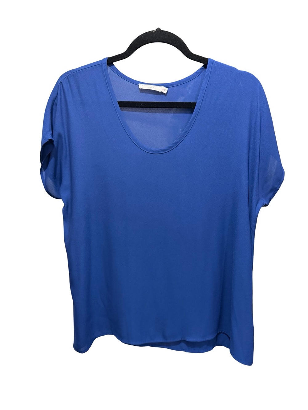 Lush Royal Blue Scoop Neck Short Sleeve Top